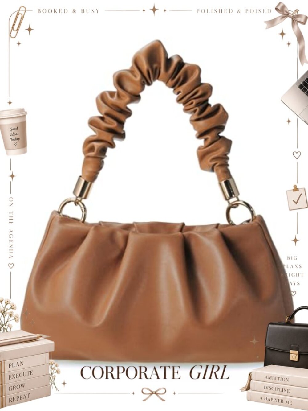 Soft Vegan Leather Cloud Pouch Hobo Shoulder Bag Chain Crossbody